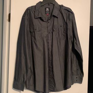 ECKO UNLIMITED Men’s Button Up Long Sleeve Shirt Charco 2XL